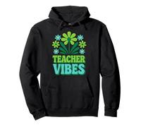 Retro Teacher Vibes Flower Power Ritorno a scuola Felpa con Cappuccio