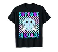 Retro Teal e Nastro Viola Suicide Prevention Awareness Maglietta