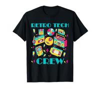 Retro Tech Crew - Divertente Grafica Elettronica Anni '80 e '90 Maglietta