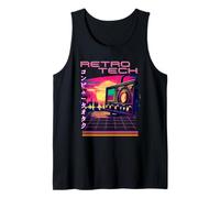 Retro Tech Synthwave Vecchio stile Radio senza fili Portatile Canotta