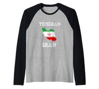 Retro Teheran Iran Distressed Iran Bandiera Iran Maglia con Maniche Raglan