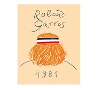 Retro Tennis Wall Art 1981 Roland Garros Design Schizzo giocoso Ret