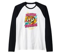 Retro The Heavens Are Roaring Salmo 19 Tiger Christian Art Maglia con Maniche Raglan