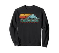 Retro Throwback Colorado Mountains Felpa