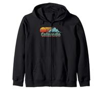Retro Throwback Colorado Mountains Felpa con Cappuccio