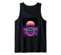 Retro Time Rider - Colorful Grid Future Car Art Canotta
