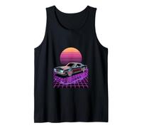 Retro Time Rider - Colorful Grid Future Car Art Canotta