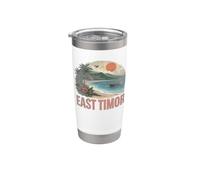 Retro Timor orientale paesaggio vintage souvenir Bicchiere termico in acciaio inox doppia parete