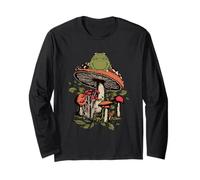 Retro Toad On Mushroom Cottagecore Forest Maglia a Manica