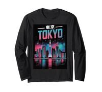 Retro Tokyo Skyline Camicia Giappone Cityscape Estetica Giapponese Maglia a Manica