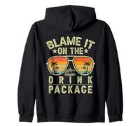 Retro Tramonto Blame It On The Drink Pacchetto Regalo Divertente Crociera Felpa con Cappuccio