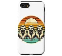 Retro Tramonto Bradipo Pigro Silhouette Bradipi Custodia per iPhone SE (2020) / 7/8