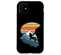 Retro Tramonto Montagna Rock Climber Silhouette Custodia per iPhone 11