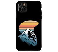 Retro Tramonto Montagna Rock Climber Silhouette Custodia per iPhone 11 Pro Max
