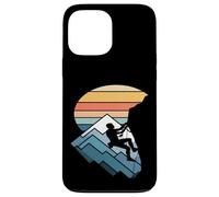 Retro Tramonto Montagna Rock Climber Silhouette Custodia per iPhone 13 Pro Max