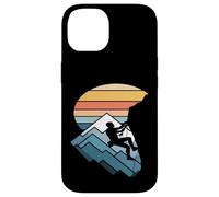 Retro Tramonto Montagna Rock Climber Silhouette Custodia per iPhone 14