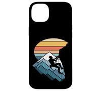Retro Tramonto Montagna Rock Climber Silhouette Custodia per iPhone 14 Plus