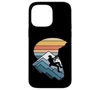 Retro Tramonto Montagna Rock Climber Silhouette Custodia per iPhone 14 Pro Max