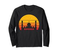 Retro Tramonto Moschea per Ramadan Eid al-Adha Eid al-Fitr Maglia a Manica