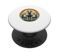 Retro Tramonto Pecora Silhouette Agnello Agnelli PopSockets PopGrip Adesivo