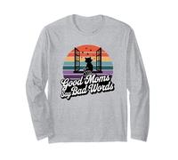 Retro Tramonto Raccoon Buone mamme dicono cattive parole Maglia a Manica