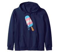 Retro Trans Pride Ice Cream Transgender LGBTQ Estetica Felpa con Cappuccio