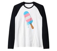 Retro Trans Pride Ice Cream Transgender LGBTQ Estetica Maglia con Maniche Raglan