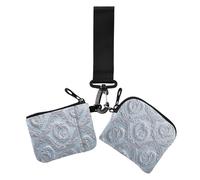 Retro Trendy Floral Paisley Argento Oro Rosa Custodie per Carte da Donna Porta Cambio Titolari Minimalista Carta d'identità Protettiva con Cerniera Tasca Monete per Signora 2 Pz, Retro trendy floreale