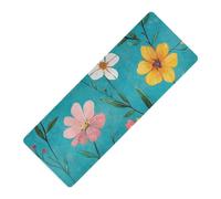 Retro Turchese Fiore stampato caldo yoga mat antiscivolo gomma naturale antiscivolo, con borsa da yoga per tappetino tapete para ejercicio 180,3 x 66 cm per le donne