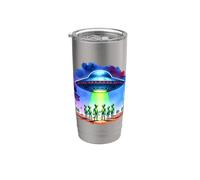 Retro UFO disco volante rapimento alieno Sci Fi Gathering Bicchiere termico in acciaio inox doppia parete