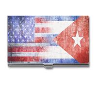 Retro USA Cuba Bandiera Personalizzata Nome di Affari Porta Biglietti Da Visita Professionale Tasca Organizer Titolare per Uomini e Donne, Stile:, Taglia unica, MHXYZHW