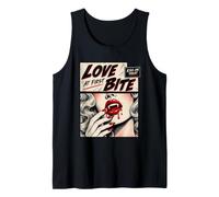 Retro Vampire Halloween Love at First Bite Kiss or Treat Canotta