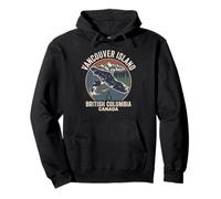 Retro Vancouver Island Orcas Salmone British Columbia Canada Felpa con Cappuccio