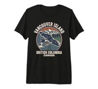 Retro Vancouver Island Orcas Salmone British Columbia Canada Maglietta Premium