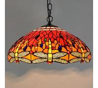Retro Vetro Multicolore Luce A Sospensione, Lampadario Da Soffitto Tiffany, Ristorante Mediterraneo Vintage Lampada A Sospensione Per Camera Da Letto Soggiorno Sala Da Pranzo Ufficio, E27,40cm(C)