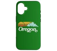 Retro Vibe Oregon Sweatshirt Vintage Mountains & Sun Custodia per iPhone 16