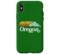 Retro Vibe Oregon Sweatshirt Vintage Mountains & Sun Custodia per iPhone X/XS