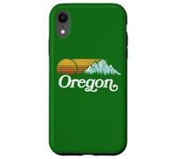 Retro Vibe Oregon Sweatshirt Vintage Mountains & Sun Custodia per iPhone XR