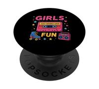 Retro Vibes Ragazze Voglio solo Divertirsi Illustrazione PopSockets PopGrip Adesivo