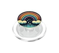 Retro vibrante vintage arcobaleno pioggia e nuvole cielo di notte PopSockets PopGrip per MagSafe