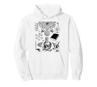 Retro Victorian Line Art Aesthetic Cottagecore Academia Felpa con Cappuccio