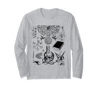 Retro Victorian Line Art Aesthetic Cottagecore Academia Maglia a Manica