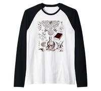 Retro Victorian Line Art Aesthetic Cottagecore Academia Maglia con Maniche Raglan