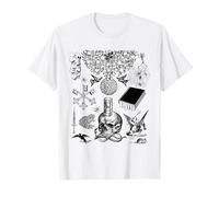 Retro Victorian Line Art Aesthetic Cottagecore Academia Maglietta
