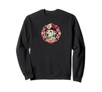 Retro Vigile del Fuoco Dalmata Cane Casco Fire Dept Emblema Felpa