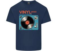 Rétro Vinile Records Giradischi Musica Dj Uomo Cotone T-Shirt