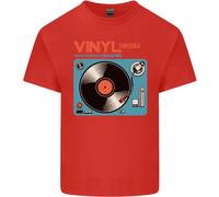Rétro Vinile Records Giradischi Musica Dj Uomo Cotone T-Shirt
