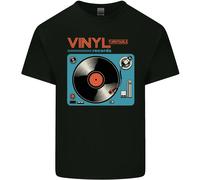 Rétro Vinile Records Giradischi Musica Dj Uomo Cotone T-Shirt