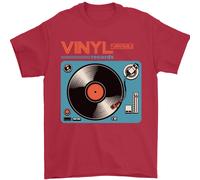 Rétro Vinile Records Giradischi Musica Dj Uomo T-Shirt 100% Cotone
