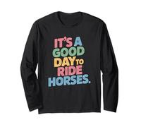 Retro Vintage 4th of July Horse Riding Patriotic Equestrian Maglia a Manica